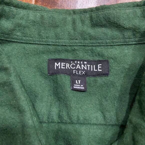 J. Crew Mercantile Flex Outdoors Button Front Green Shirt Men's Size LT - Picture 6 of 8